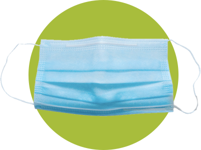 Surgical Mask on green circle